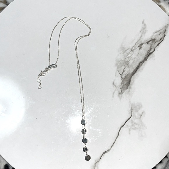 Oliver Bonas Sterl. Silv.925 Chain Necklace Circles Waterfall Pendant - Picture 3 of 8